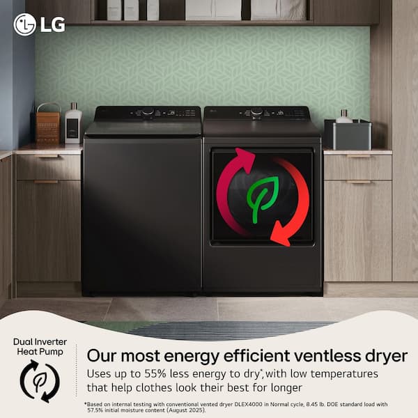 LG 7.3 cu.ft. Dual Inverter Heat Pump Ventless Dryer with AI