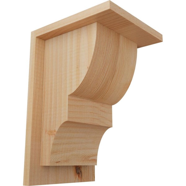 Ekena Millwork 7-1/2 in. x 8 in. x 12 in. Douglas Fir Ridgewood Smooth Corbel with Backplate