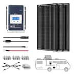 800-Watt Black Monocrystalline OffGrid Solar Power Kit, 4 x 200-Watt Solar Panel with 50 Amp MPPT Charge Controller
