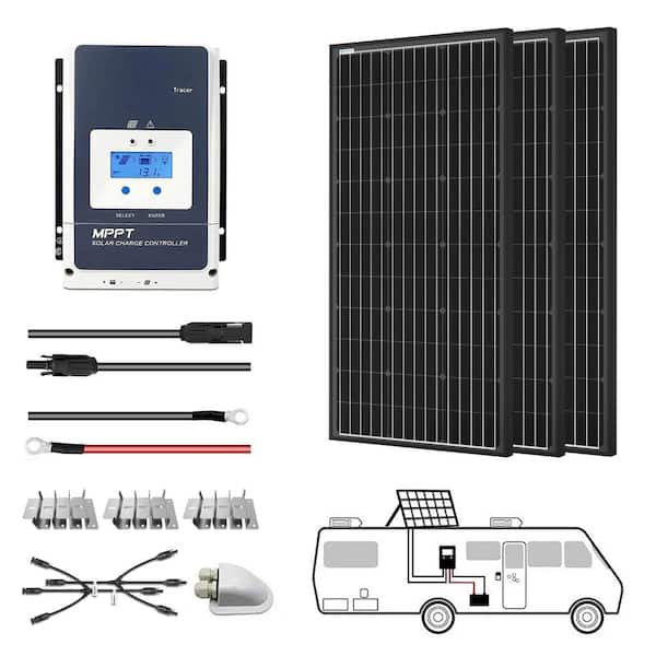 ACOPower 800-Watt Black Monocrystalline OffGrid Solar Power Kit, 4 x 200-Watt Solar Panel with 50 Amp MPPT Charge Controller