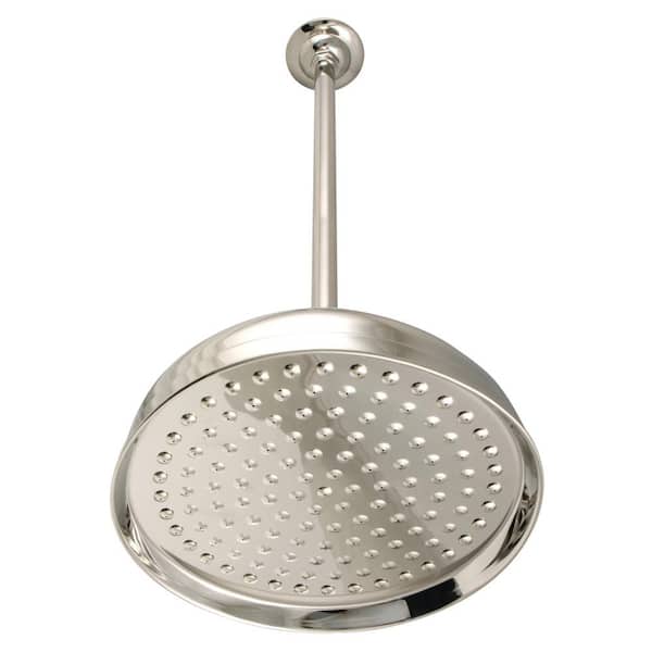 Kingston Brass Trimscape 1-Spray Patterns 10 in. Ceiling Mount Fixed Shower Head with 17 in. Shower Arm in Polished Nickel