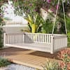 Harper & Bright Designs Twin Size Swing Bed 2-Person White Wood Porch ...