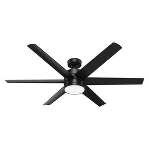 Solaria 60 in. Integrated LED Indoor/Outdoor Matte Black Ceiling Fan with Light Kit and Wall Control