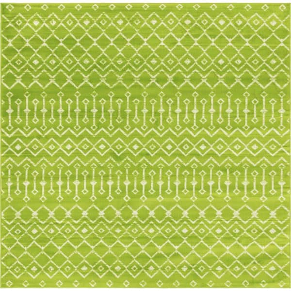 Moroccan Trellis Mamounia Green 8 ft. x 8 ft. Area Rug