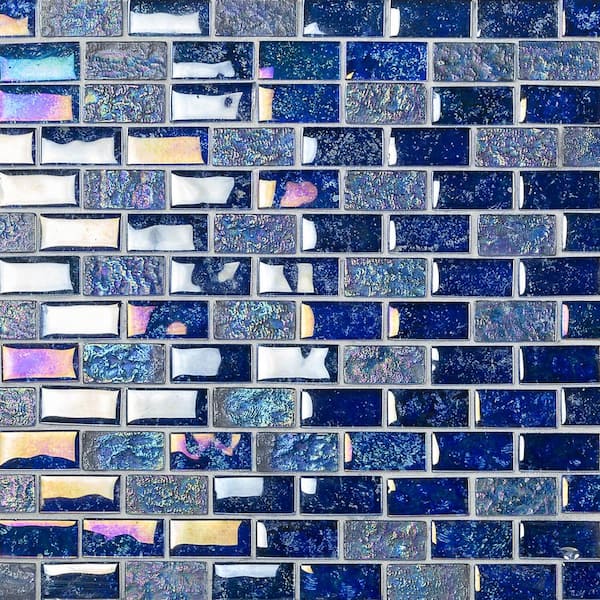 Ivy Hill Tile Marina Iridescent Indigo Brick 11 3/4 in. x 11 3/4 in. 8 ...