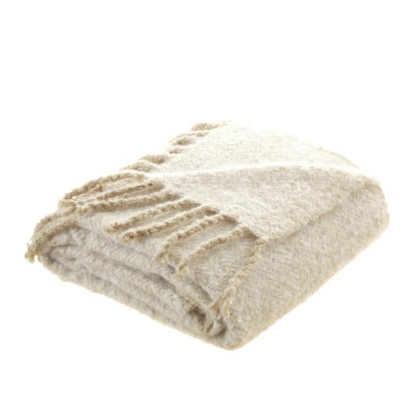 HomeRoots Charlie Sand Geometric Acrylic Throw Blanket