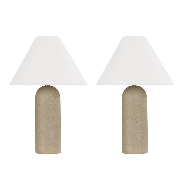 24.7 in. Nature Beige Table Lamp for living Room (2-Pack)