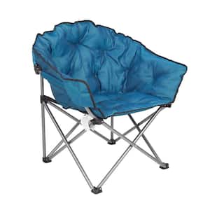 Blue Folding Portable Padded Outdoor Club Camping Chair With Bag