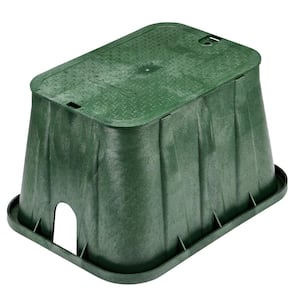 14 in. X 19 in. Rectangular Pro-Spec Series Valve Box & Cover, 12 in. Height, Green Box, Green ICV Cover