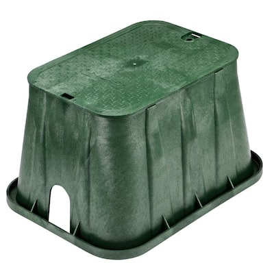 14 in. X 19 in. Rectangular Pro-Spec® Series Valve Box & Cover, 12 in. Height, Green Box, Green ICV Cover
