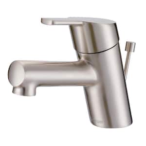 Amalfi Single-Handle Deck Mount Bathroom Faucet with Metal Pop-Up Drain in Brushed Nickel