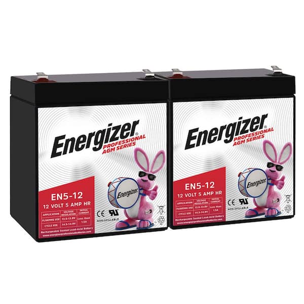 12V 5Ah Long Lasting SLA AGM Rechargeable Battery Use In Wheelchairs, Electric Scooters, Backup Power-2 Pack