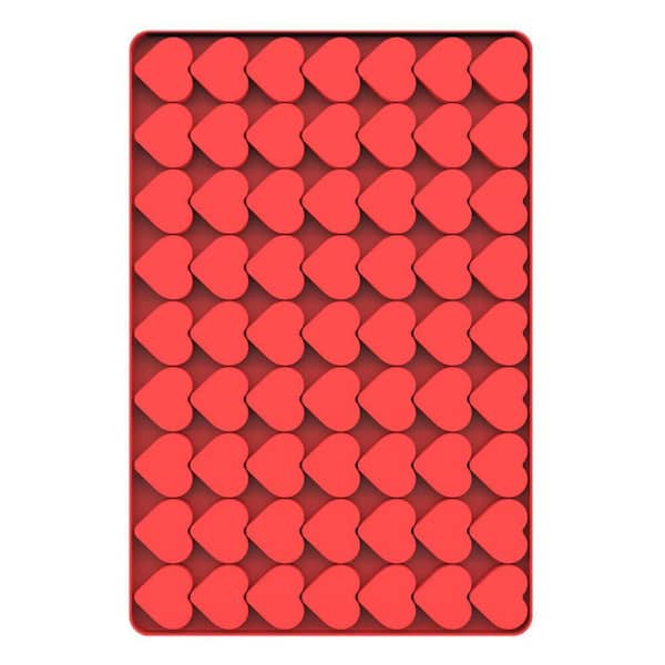 Heart Silicone Mold 63 Cavities Nonstick Food Grade for Chocolate Candy Gummy Jelly Baking Valentine Gift