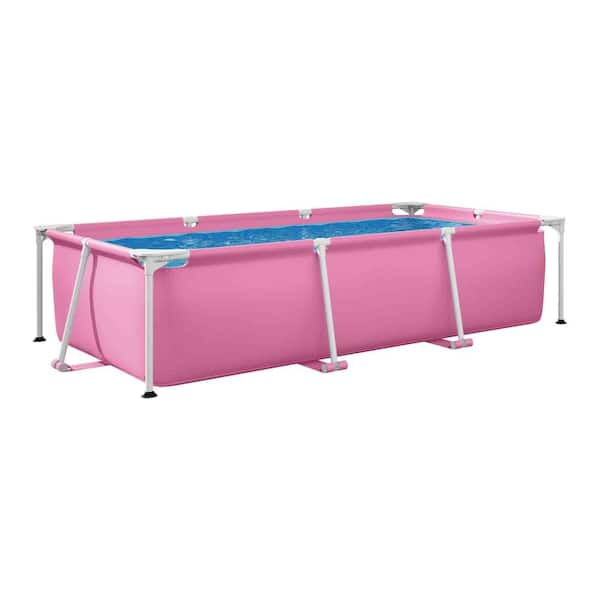 102 in. x 64 in. x 26 in. Rectangular Metal Frame Swimming Pool