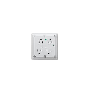 15 Amp Hospital Grade Extra Heavy Duty 4-in-1 Grounding Surge Outlet with Indicator Light, White