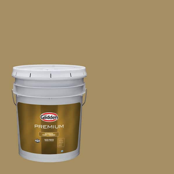 Glidden Premium 5 gal. PPG1103-5 Rattan Flat Exterior Latex Paint