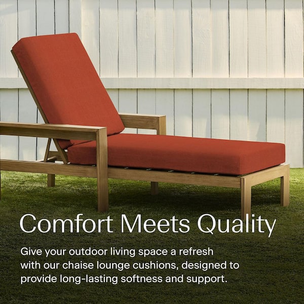MUNI フリンジ付きクッション Honeycomb 22.5 in. x 70 in. x 25 in. Outdoor Chaise Lounge