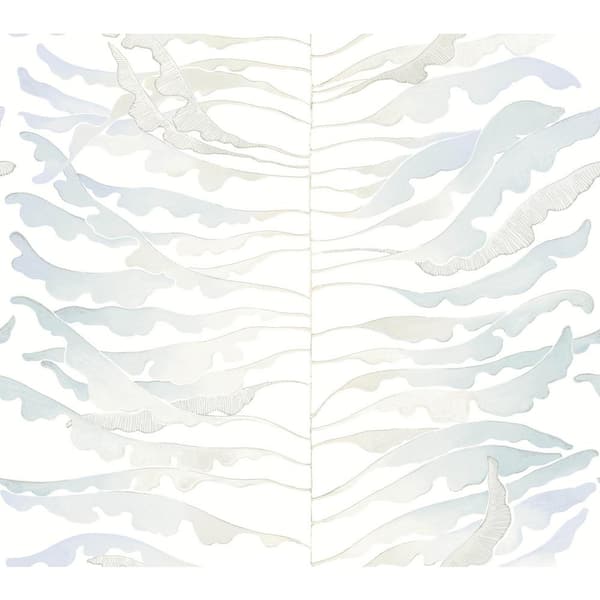 York Wallcoverings Leaf Column Spa Blue Wallpaper Roll
