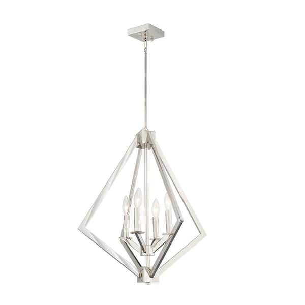 Little Tree Jieven 4-Light Nickel No Decorative Accents Lantern Lantern Chandelier for Living Room