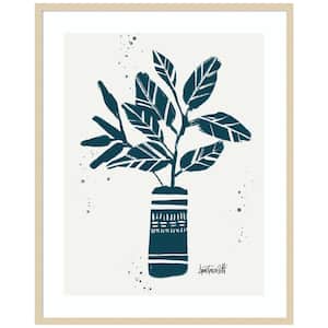 "Monochrome Blue Botanical Sketches VI" by Anne Tavoletti 1-Piece Framed Giclee Astronomy Art Print 41 in. x 33 in.