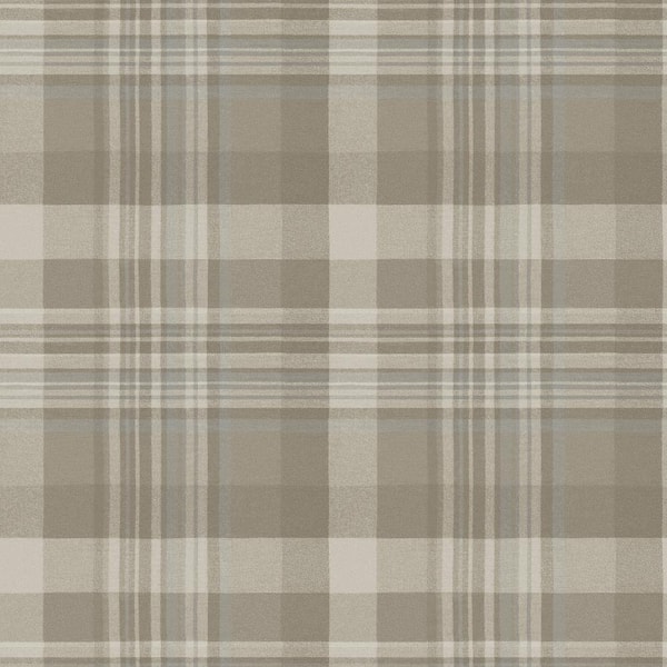 Chesapeake 10 in. W x 13 in. L Light Brown Dutton Plaid Wallpaper Sample