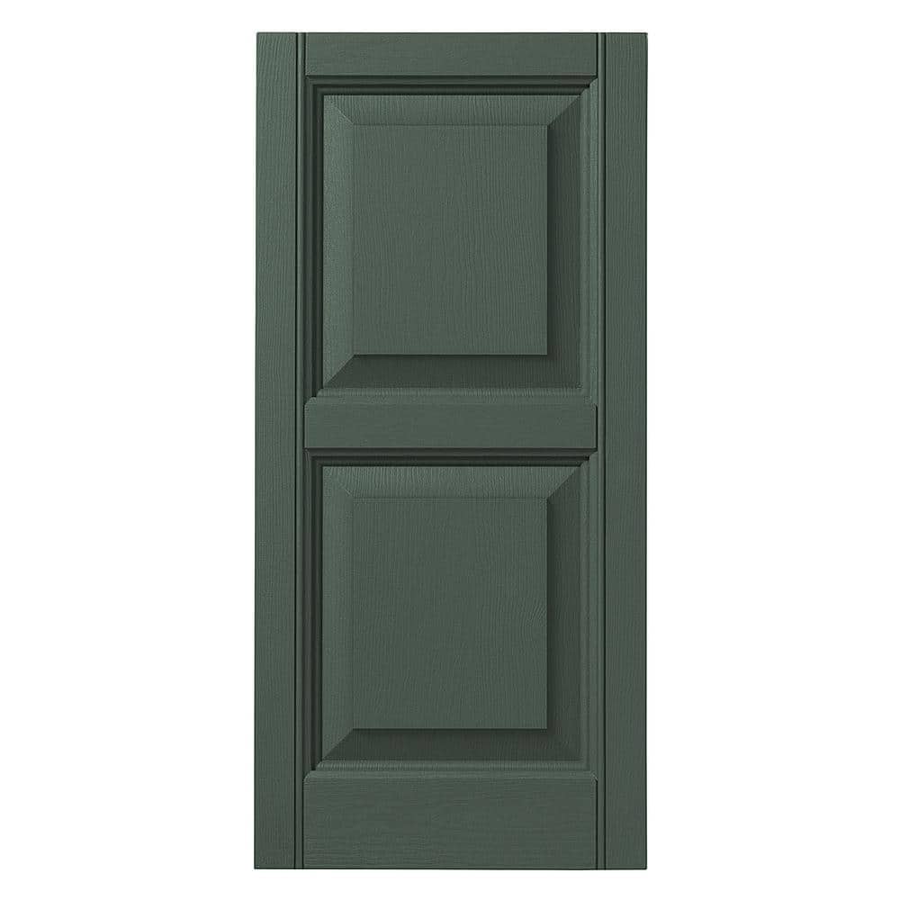 12 in. x 39 in. Raised Panel Polypropylene Shutters Pair in Green