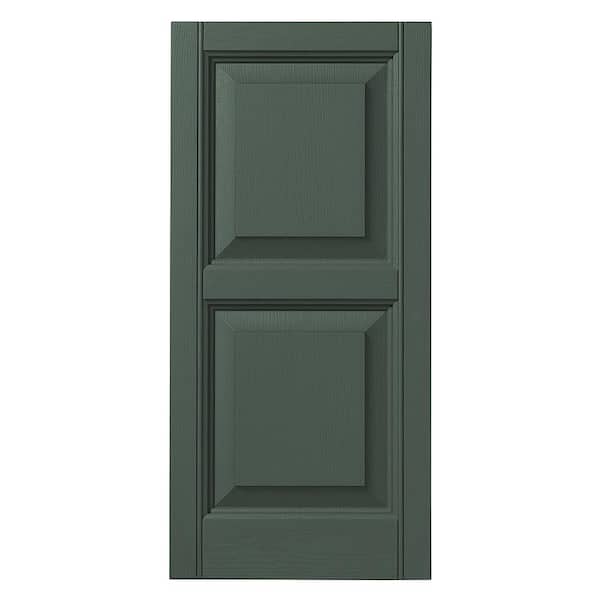 Ply Gem 12 in. x 39 in. Raised Panel Polypropylene Shutters Pair in Green