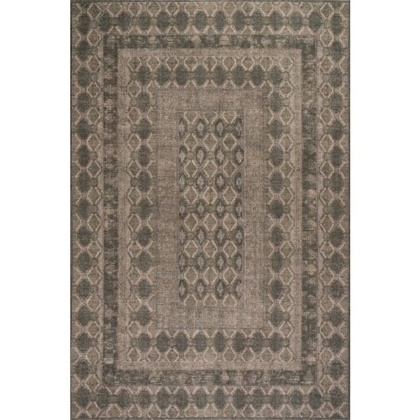 9 ft. x 12 ft. Blue Ravika Traditional Vintage and Distressed Indoor Area Rug