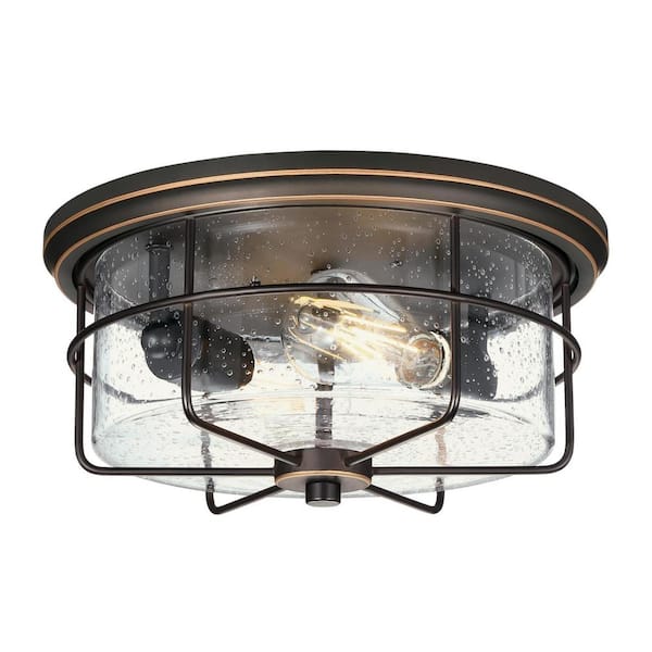 Westinghouse Rosella 2-Light Black-Bronze Outdoor Flush Mount