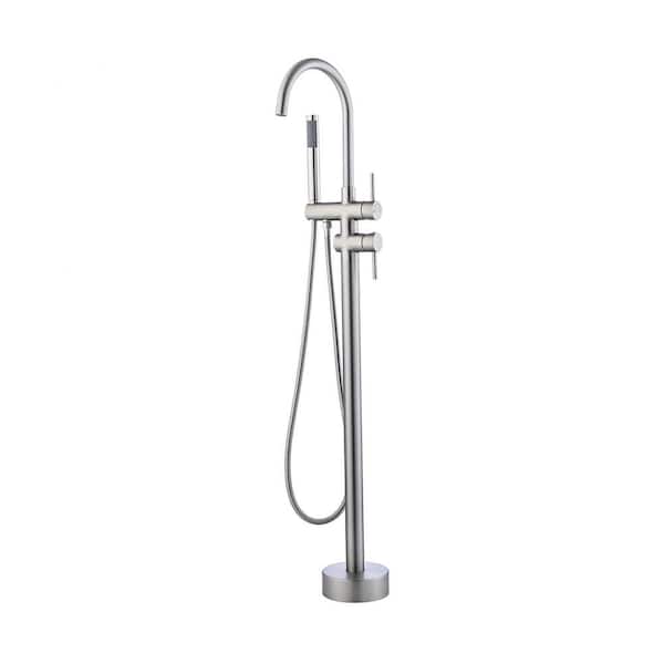 RAINLEX 2-Handle Freestanding Tub Faucet with handheld shower in. Brushed Nickel
