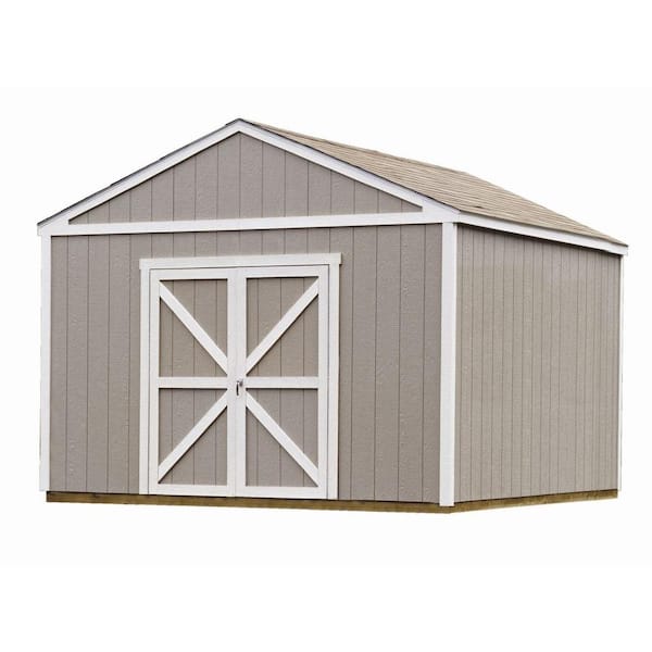 Handy Home Products Columbia 12 ft. x 12 ft. Wood Storage Building Kit with Floor