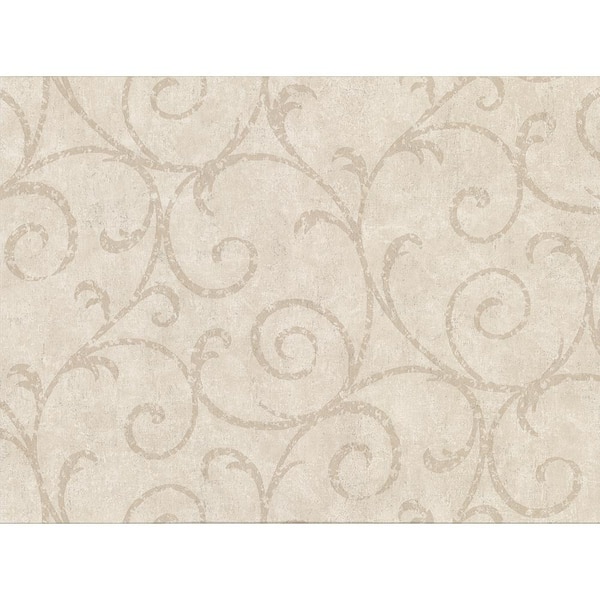 Unbranded Sansa Beige Plaster Scroll Beige Wallpaper Sample
