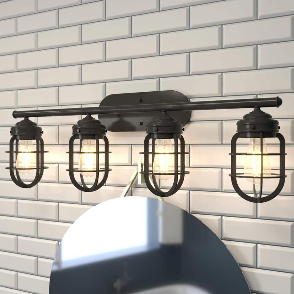 Hunter Starklake 4 Light Noble Bronze Wall Sconce Bathroom Light 19045 ...