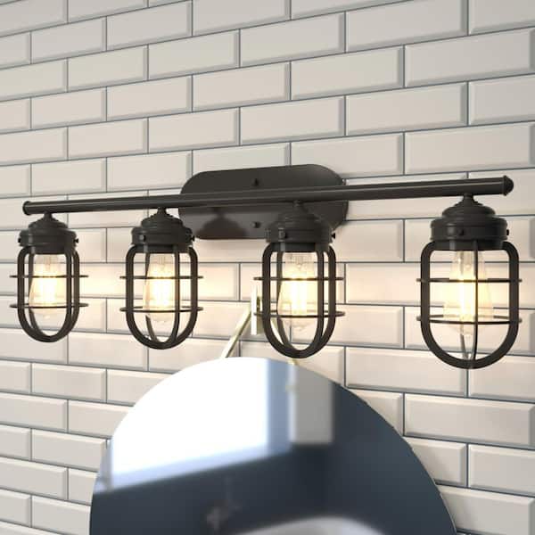 Starklake 4 Light Noble Bronze Wall Sconce Bathroom Light