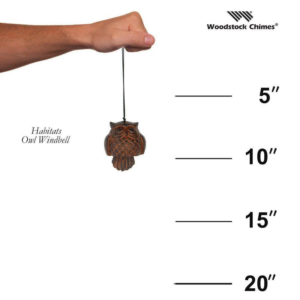 Antiqued Rust Cast Aluminum Owl Wind Bell Chime