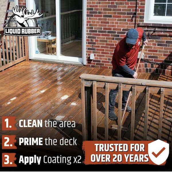 LIQUID RUBBER - 4 Gal., 15.1 l Misty Grey Smooth Polyurethane Deck Coating