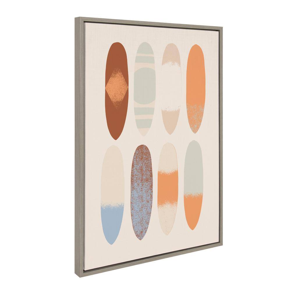 Gray and Beige Abstract Surfboard Canvas Print, 23x33