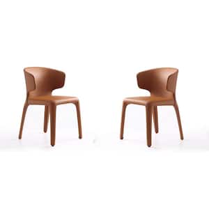 Conrad Saddle Faux Leather Dining Chair (Set of 2)