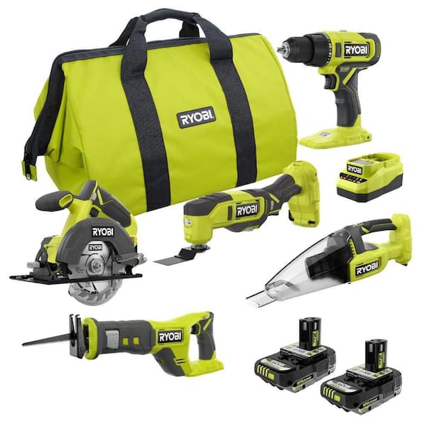 ONE+ 18V Cordless 5-Tool Combo Kit with (2) 2 Ah Batteries and ONE+ Charger