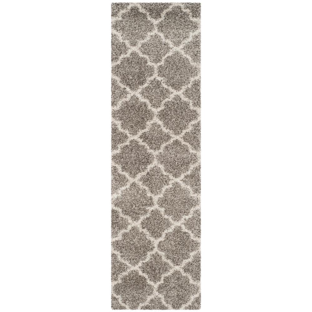 Hudson Shag Gray/Ivory 2 ft. x 6 ft. Geometric Quatrefoil Runner Rug price history on PriceWatchPro