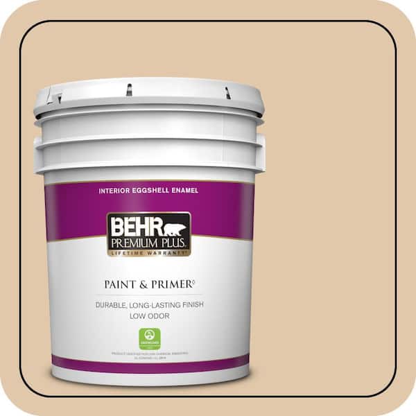 BEHR PREMIUM PLUS 5 gal. #MQ2-08 Irish Cream Eggshell Enamel Low Odor Interior Paint & Primer