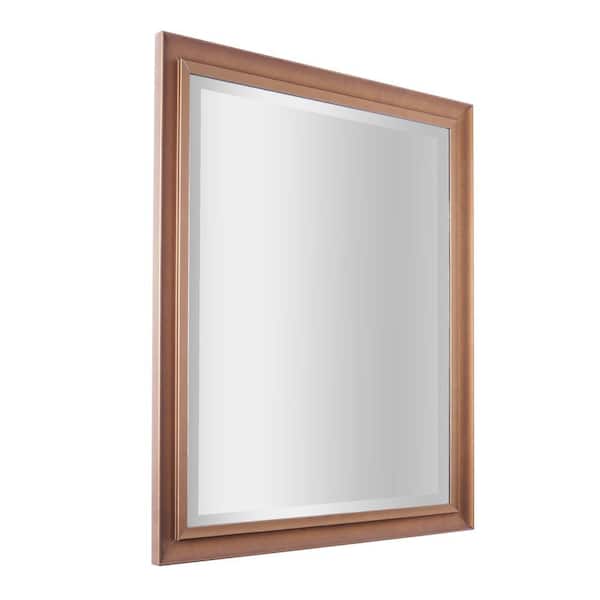 Deco Mirror 26 in. W x 32 in. H Classic Frame Rectangular Beveled Wall Mirror in Antique Gold