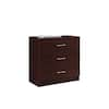 HODEDAH 3-Drawer 30.6 in. H x 31.5 in. W x 15.5 in. D Chest in Mahogany ...