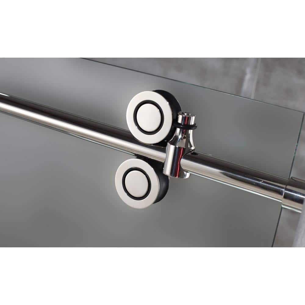 Langham 75" Frameless Frosted Glass Sliding Shower Door