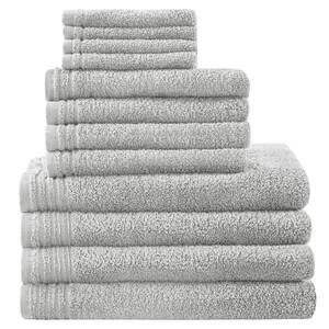 Big Bundle 12-Piece Silver 100% Cotton Bath Towel Set