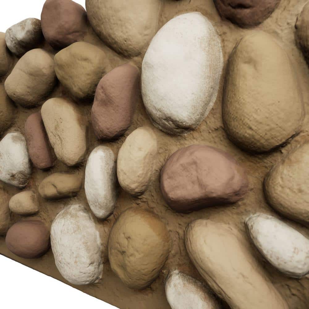 Canyon Dune Faux River Rock Panel, 49"W x 24.75"H