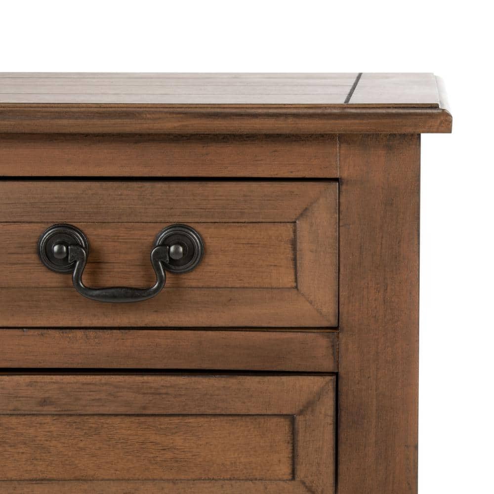 Primrose Warm Brown 3-Drawer Console Table with Open Shelf