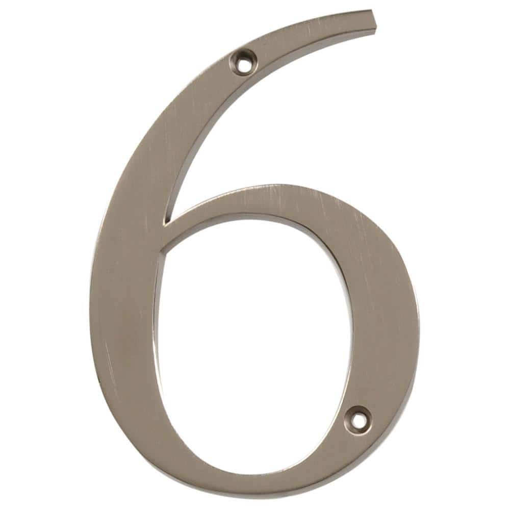 4 in. Satin Nickel Flush Mount Metal House Number 6 price history on PriceWatchPro