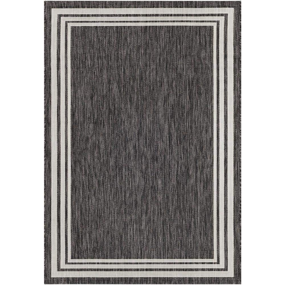 Livabliss Thallo Dark Gray 10 ft. x 14 ft. Indoor/Outdoor Area Rug ...