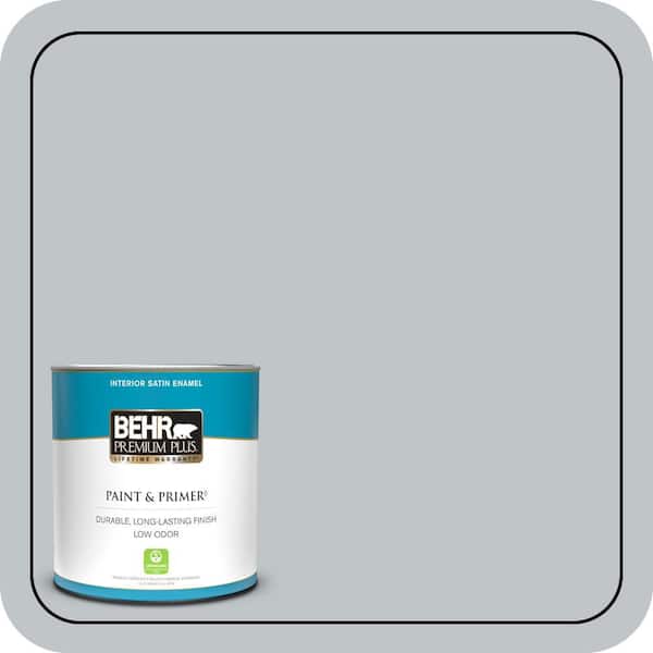 BEHR PREMIUM PLUS 1 qt. #N510-2 Galactic Tint Satin Enamel Low Odor Interior Paint & Primer